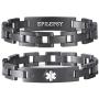 linnalove The Military Style Medical Bracelet Jewelry for Men and Women with Engraving Alert Identity Medical Conditions