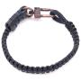 Mens Reversible Hand-Knotted Waxed Cord Bracelet - Navy & Black