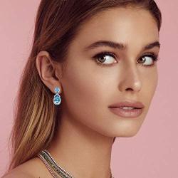 Swarovski Crystal Teardrop Dangle Earrings for Women 14K Gold Plated Hypoallergenic Drop Stud Earrings