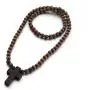 COLORFUL BLING Classic Natural Wood Beads Cross Pendant Necklace for Men Women Religious Rosary Jewelry Handmade Prayer Accessories COLORFUL BLING Classic Natural Wood Beads Cross Pendant Necklace for Men Women Religious Rosary Jewelry Handmade Prayer Accessories
