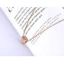 lokaerlry Stainless Steel Love 3D Solid Floating Heart Pendant Necklaces Jewelry Rose Gold Link Chain Wedding Necklace for Women
