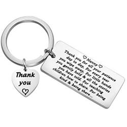 FUSTMW Nanny Thank You Gift Nanny Keychain Appreciation Gifts for Babysitter Daycare Owner Nanny Jewelry