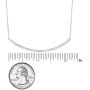 Ritastephens Sterling Silver Long Flat Curved Bar Pendant Necklace 18''