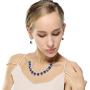 Colife fashion Crystal Necklace and Dangle Earrings Jewelry Sets for Women with Red Green Purple Blue and Multicolor to Choose