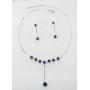 Faship Gorgeous Rhinestone Crystal Dangle Floral Necklace Earrings Set