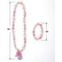 Unicorn Rainbow Jewelry Sets,Toddler Girls Unicorn Necklace Bracelet,Little Girls Chunky Bubblegum Beads Necklace(Pink)