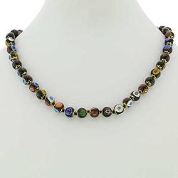 GlassOfVenice Murano Glass Mosaic Necklace - Black