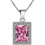Uloveido Womens Fashion Created Mystic Topaz Big Emerald Cut Pendant Necklace Clip on Stud Earrings Solitaire Ring Set Rainbow Crystal Wedding Jewelry Set Gift T483