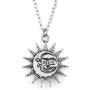 Sun Moon Necklace Choker Vintage Smile Face Sunflower Pendant Neckalce for Women Wish Jewelry