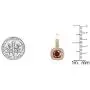 Dazzlingrock Collection 10K Each 6 MM Cushion Gemstone & Round Diamond Ladies Halo Style Dangling Drop Earrings, Rose Gold