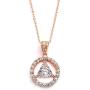 Mariell 14K Rose Gold Plated AA Recovery Necklace CZ Unity Pendant - Great Jewelry Gift for Sober Women