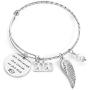 SAM & LORI Graduation Gift Inspirational Bangle Bracelet Grad Cap Jewelry Mantra Quote Engraved Present for Her Women Girl College Senior Student