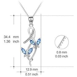 AOBOCO 925 Sterling Silver Butterfly Series Necklace, Fine Jewelry Gifts for Mothers Day