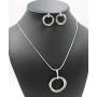 Multi Ring - Cubic Zirconia (CZ) beautiful Pendant Necklace & Earrings Jewelry Set for Women