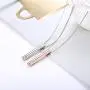 Sllaiss 2 pcs Cremation Jewelry Crystals from Austria Stainless Steel Black Silver Tone Bar Urn Pendant Memorial Ashes Keepsake Exquisite Necklace