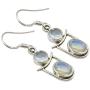 SilverStarJewel Jewelry Silver Set, RAINBOW MOONSTONE 2 Gemstone 925 Stamped Earrings & Pendant