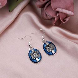 POTIY The Vampire Earrings with Salvatore Damon Stefan Pendant Y Necklace Gift for Fans