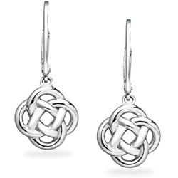 River Island Sterling Silver Love Knot Dangle Leverback Earrings For Women