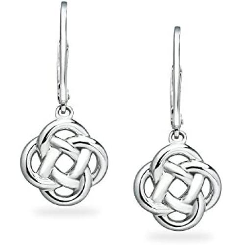 River Island Sterling Silver Love Knot Dangle Leverback Earrings For Women