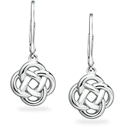 River Island Sterling Silver Love Knot Dangle Leverback Earrings For Women River Island Sterling Silver Love Knot Dangle Leverback Earrings For Women