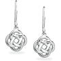 River Island Sterling Silver Love Knot Dangle Leverback Earrings For Women