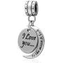 Sambaah 925 Sterling Silver Love Charm I Love You to The Moon and Back Pendant Fit Pandora Bracelets