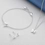 Molly B London Sterling Silver Butterfly Necklace with White Topaz - Ideal Teen Birthday Gift or Graduation Jewelry