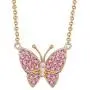 Carleeen Solid 14K Rose Gold 1/3cttw Natural Diamond Pink Sapphire Cute Gold Butterfly Necklace Fine Jewelry for Women Girls (0.03cttw Diamond, I_J Color) Carleeen Solid 14K Rose Gold 1/3cttw Natural Diamond Pink Sapphire Cute Gold Butterfly Necklace Fine Jewelry for Women Girls (0.03cttw Diamond, I_J Color)