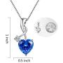 Uloveido Silver Color Crystal Heart Pendant Infinity Necklace Cubic Zirconia Valentines Jewelry for Women Y1070