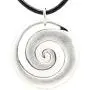 Pewter Maori Spiral Koru Peace and Tranquility Pendant on Leather Necklace Pewter Maori Spiral Koru Peace and Tranquility Pendant on Leather Necklace
