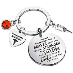 SEIRAA Phlebotomy Technician Jewelry Always Remember You’re Braver Than You Believed Key Chain Gift for Phlebotomist Nurse Phlebotomy Technician