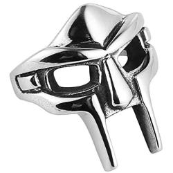 HZMAN Mens Gothic Biker Punk Vintage Stainless Steel Ring Spartan Mask Helmet Nordic Pagan Viking Rings