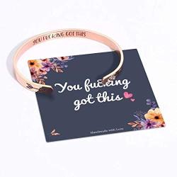 Bracelets for Women Girls Personalized Gifts, Quote Mantra Bracelet Funny Inspirational Jewelry Gifts for Best Friend, Mom, Daughter, Son, Sister, Niece Birthday Mothers Day Present Come Gift Box
