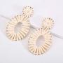 BaubleStar Raffia Tassel Hoop Drop Earrings Handmade Fashion Statement Jewelry for Women Girls