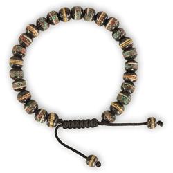 Hands Of Tibet Tibetan Prayer Mala Embedded Medicine Bracelet Yoga Healing Beads Adjustable Wrist Mala Many Color Choices (Black)