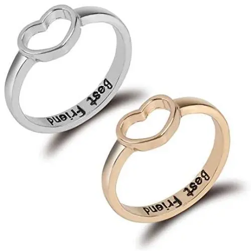Aineecy Infinity Love Heart Rings Set for Friendship Geometric Hollow Peach Heart Engraved Letter Index Finger Rings for Women Girls Graduation Gift 2Pcs/Set Aineecy Infinity Love Heart Rings Set for Friendship Geometric Hollow Peach Heart Engraved Letter Index Finger Rings for Women Girls Graduation Gift 2Pcs/Set