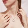 Sister Necklace Sterling Silver Bis Sis Lit Sis Sister Heart Pendant Necklace Birtthday Christmas Jewelry Gifts for Best Friend Sister Female Classmates Women