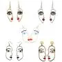 Human Abstract Art Face Crystal Statement Dangle Earrings Vintage Hypoallergenic Face Contour Drop Earring Fashion Punk Style Jewelry for Girls Teens Women
