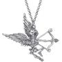 DOWAY Halloween Antique Alloy Plated Wings Archery Skeleton Skull Pendant Necklace Novelty Jewelry for Women Girls Charm Party Gift