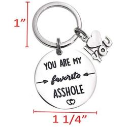 Melix Home for Boyfriend Keychain You are My Favorite Asshole Funny Couple Keychain Jewelry Valentines Day Gift for Him Boyfriend Husband Keyring