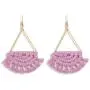 Bohemian Colorful Tassel Dangle Earrings Ethnic Fan Shape Fringe Statement Drop Earring Women Girls Boho Vacation Semi-circle Jewelry
