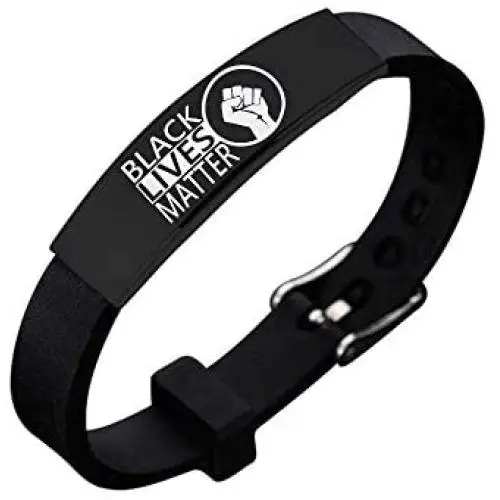 cmoonry Stainless Steel Engraved Black Lives Matter Bracelet Adjustable Silicone BLM Bracelet for Men Women Revolution Movement Jewelry Accessories cmoonry Stainless Steel Engraved Black Lives Matter Bracelet Adjustable Silicone BLM Bracelet for Men Women Revolution Movement Jewelry Accessories