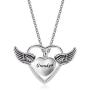 TCHYUN Angel Wing Dad Locket Urn Necklace Ashes Walmart Pendant Love Heart Cremation Memorial Jewelry with Funnel Kit