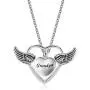 TCHYUN Angel Wing Dad Locket Urn Necklace Ashes Walmart Pendant Love Heart Cremation Memorial Jewelry with Funnel Kit