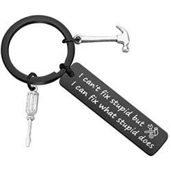 UJIMS Carpenter Gift Funny Woodworking Keychain Carpenter Builder Jewelry Hammer Charm Jewelry for Handyman Woodworker Dad Boyfriend Gift