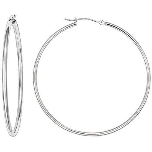 14k Gold Classic Hoop Earrings, 2 Diameter