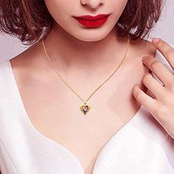 DYD Heart Necklace, Gold Plated Cubic Zirconia Dainty Necklace for Women and Girl Birthday for Mom/Wife/Sister/Best Friend with Dainty Jewelry Box