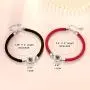 PAPAGENA I Love You 100 Languages Projection Bracelet for Boyfriend Girlfriend Couples Bracelets Red / Black Braided Rope Bracelet Best Friends Valentines Gifts