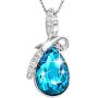 Blue Crystal Infinity Teardrop Pendant on a 925 Sterling Silver Chain Swarovski Crystal Pendant Necklace 15.7 Inch for Women Girls