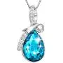 Blue Crystal Infinity Teardrop Pendant on a 925 Sterling Silver Chain Swarovski Crystal Pendant Necklace 15.7 Inch for Women Girls Blue Crystal Infinity Teardrop Pendant on a 925 Sterling Silver Chain Swarovski Crystal Pendant Necklace 15.7 Inch for Women Girls